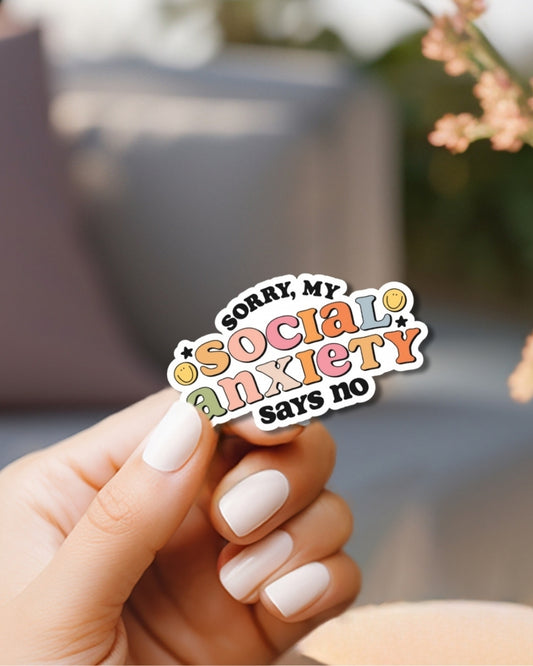 Social Anxiety Vinyl Waterproof Sticker