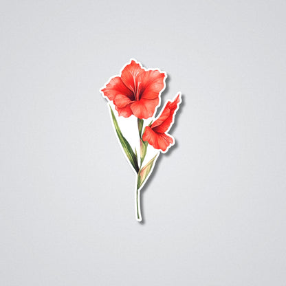 Gladiolus - August Birth Month Flower Vinyl Waterproof Sticker