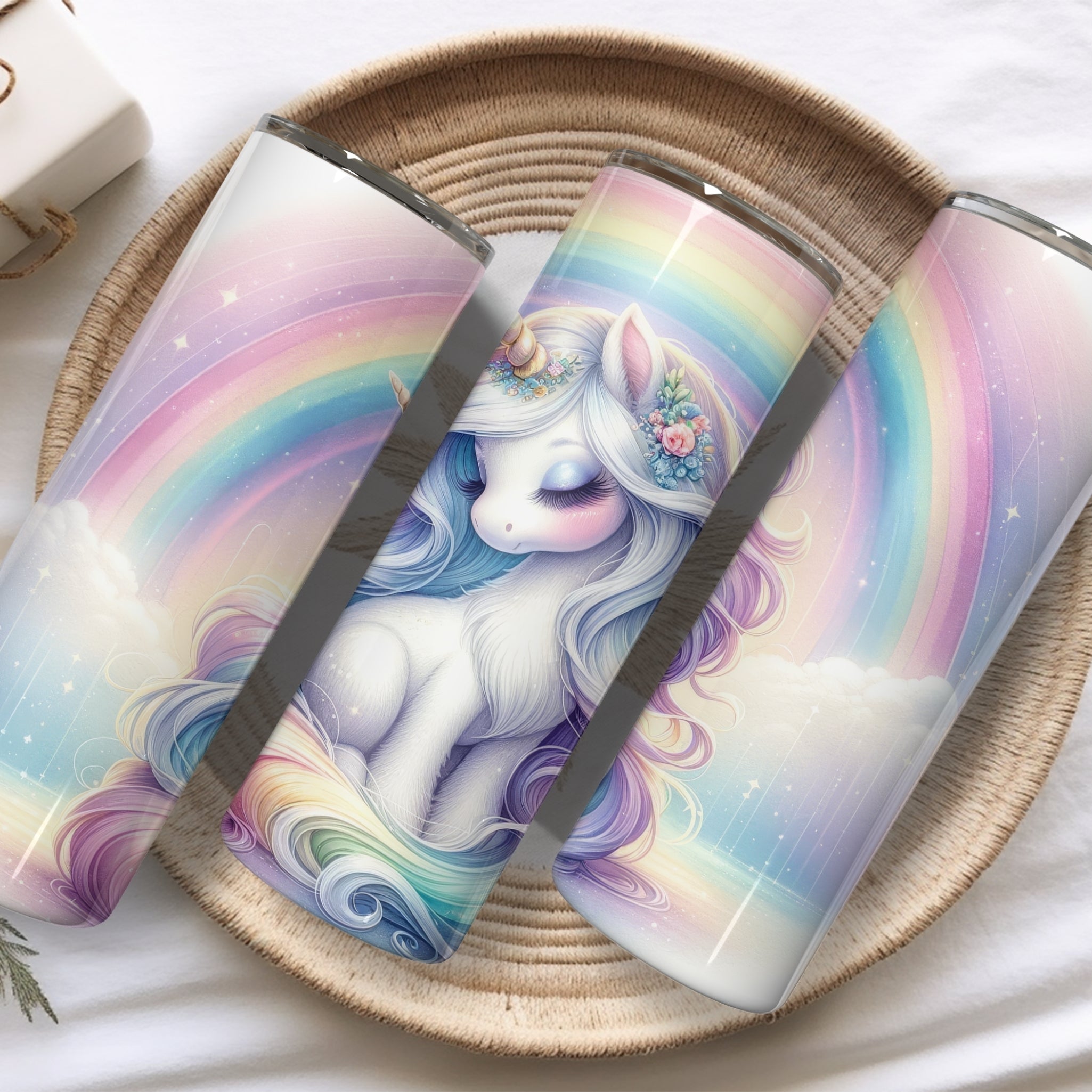 Baby Unicorn Themed Stainless Steel Vacuum Insulated Tumbler