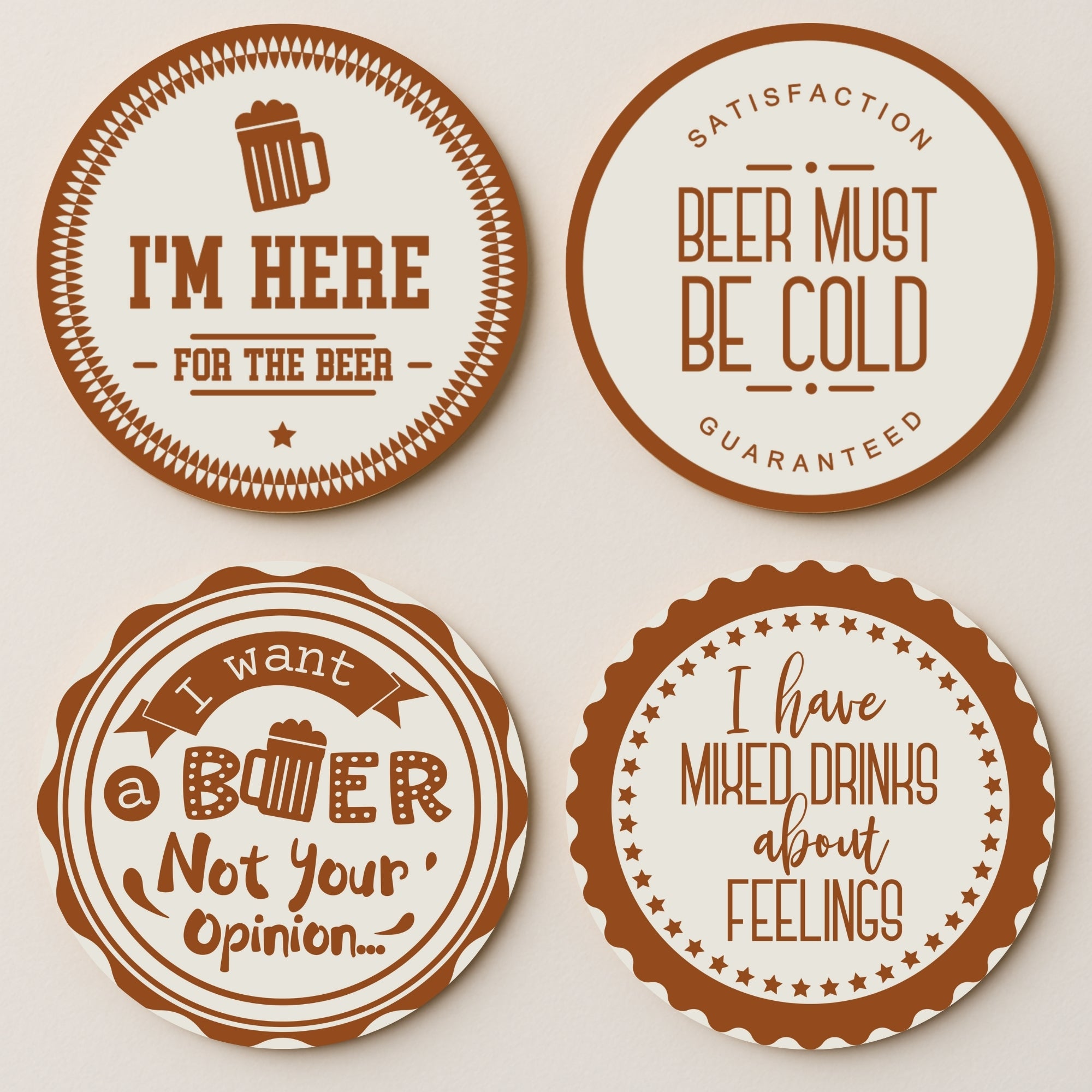 Beer Lover MDF Coasters - Set Of 4