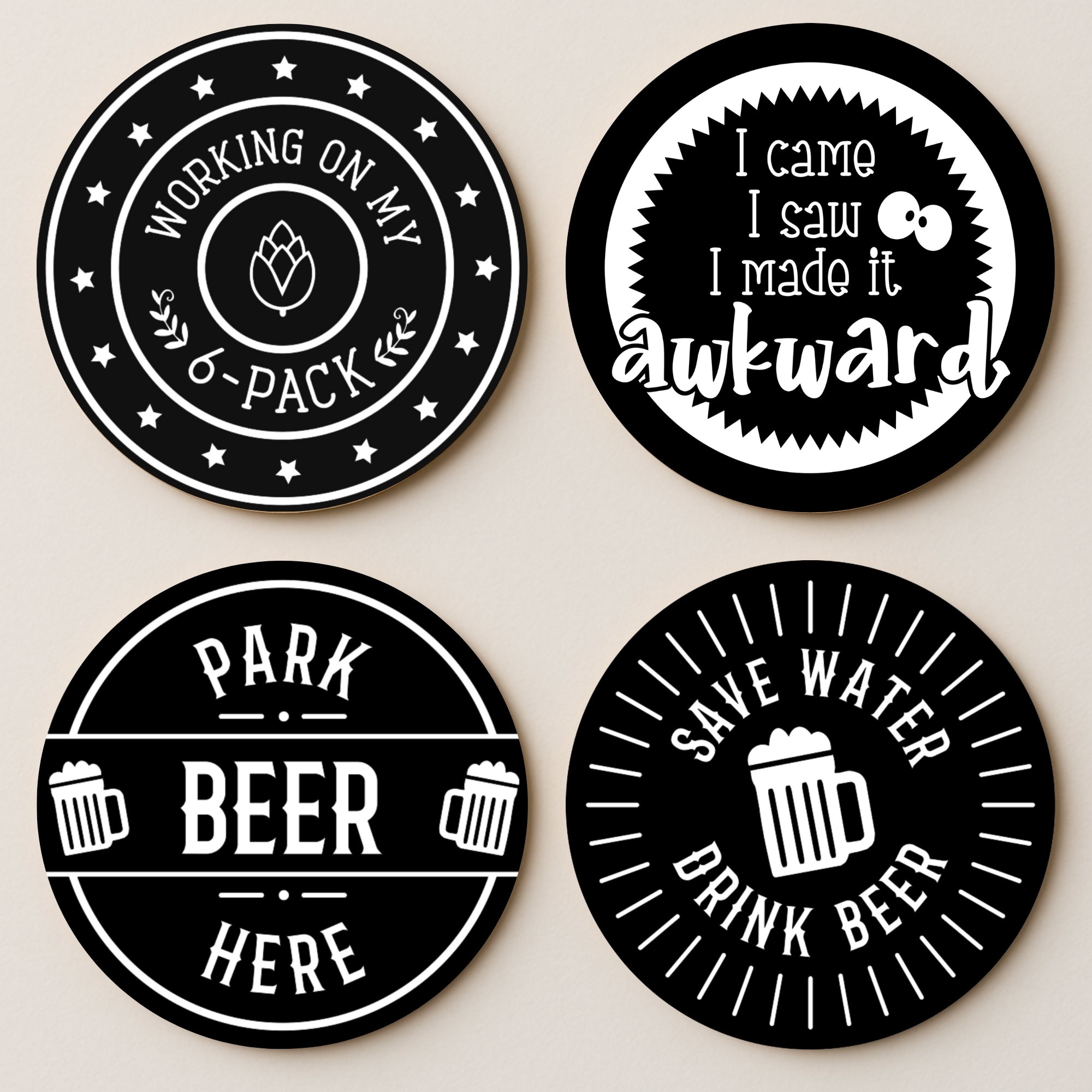 Beer Lover MDF Coasters - Set Of 4