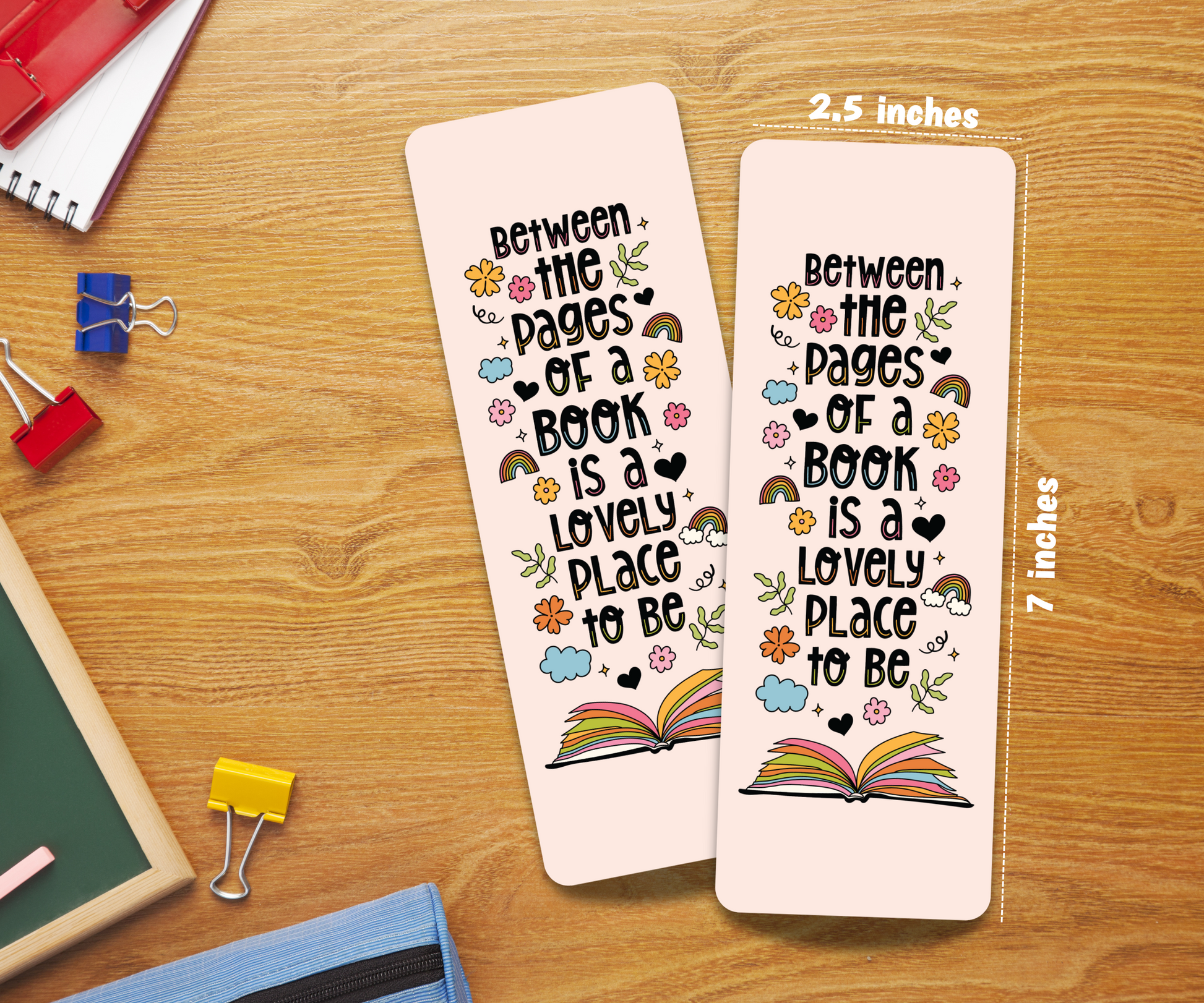 Between the pages of a book Laminated Bookmark