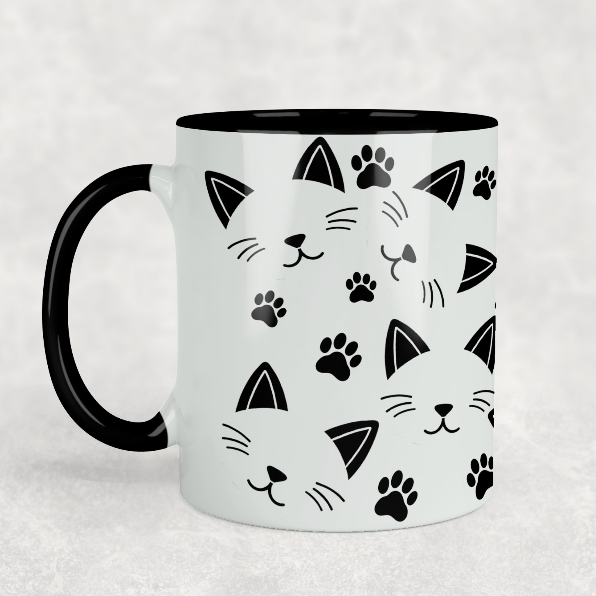 Black Cat Whiskers Ceramic Mug