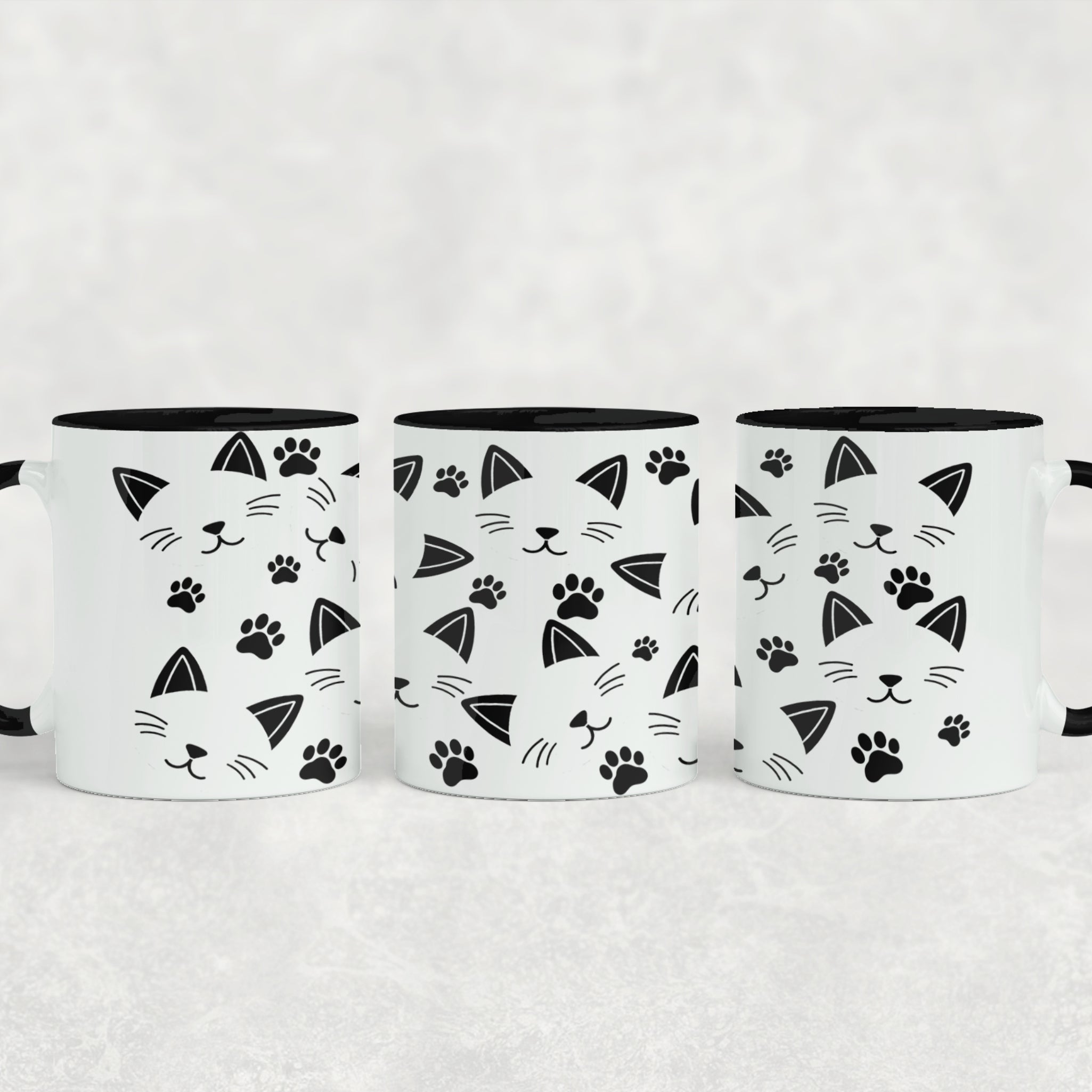 Black Cat Whiskers Ceramic Mug