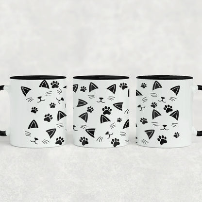 Black Cat Whiskers Ceramic Mug