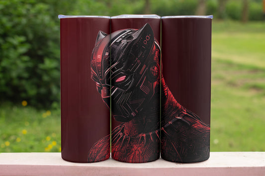 Black Red Panther Themed Stainless Steel Vacuum Insulated Tumbler