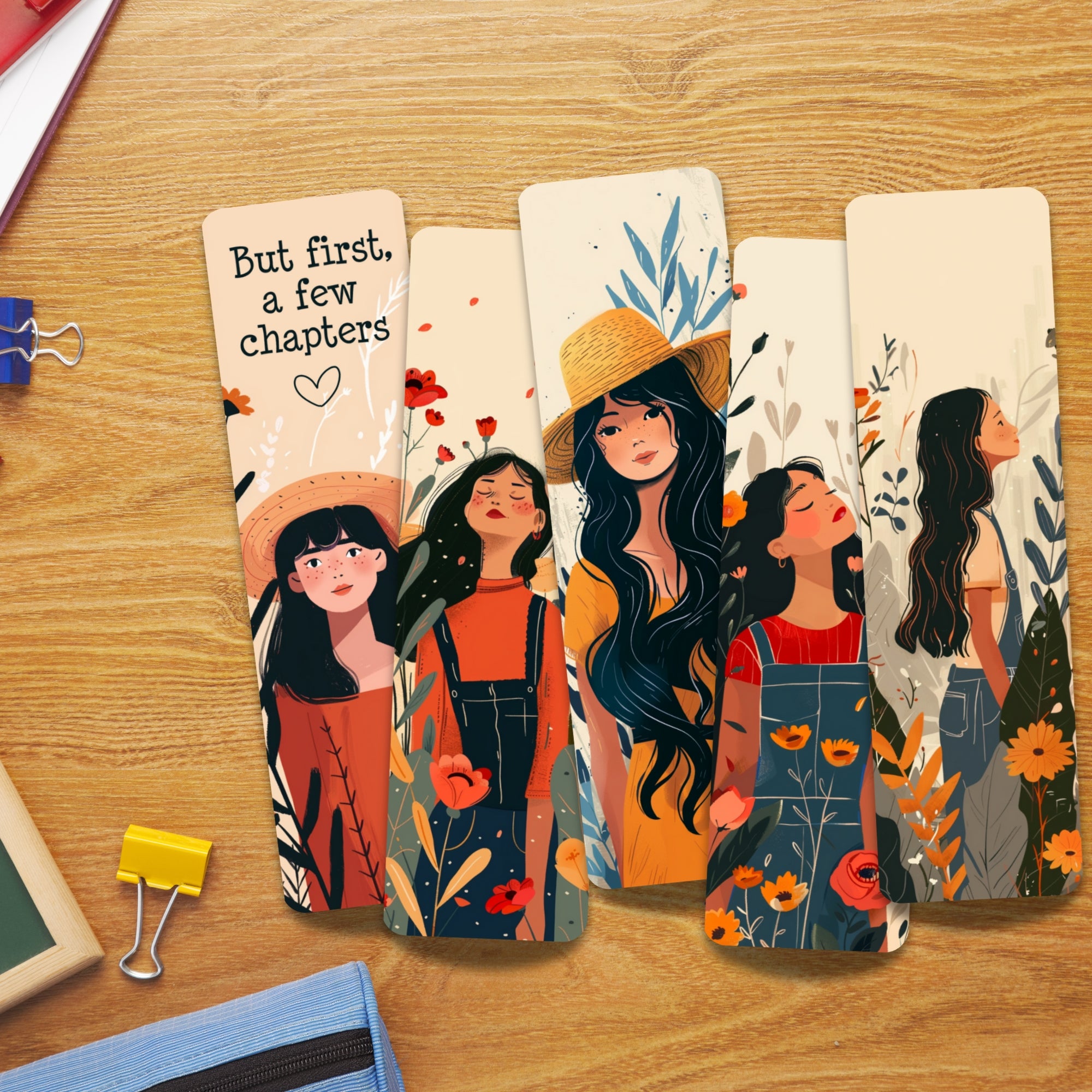 Boho Girl Laminated Bookmark