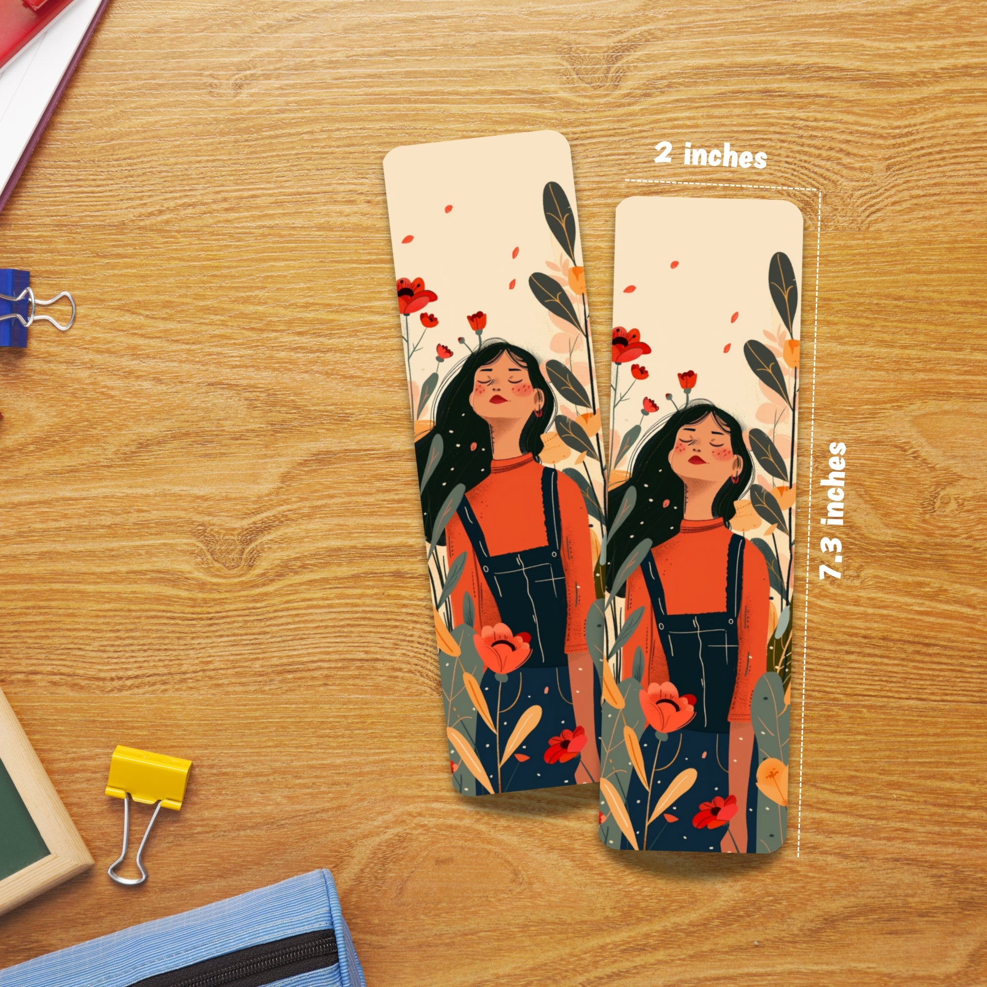 Boho Girl Laminated Bookmark