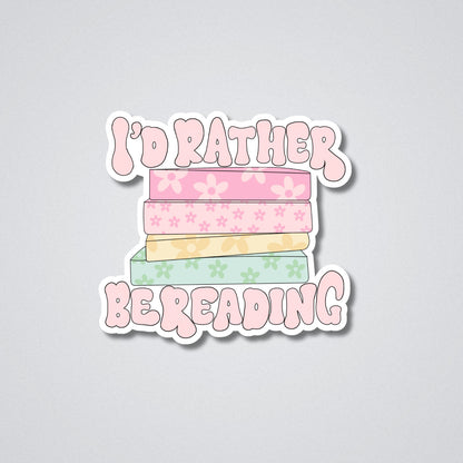 I'd rather Be Reading Vinyl Waterproof Sticker