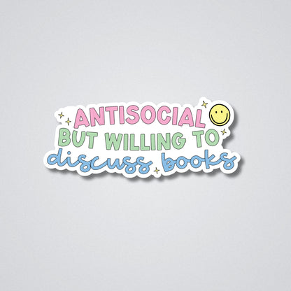 Willing To dicuss Books Vinyl Waterproof Sticker