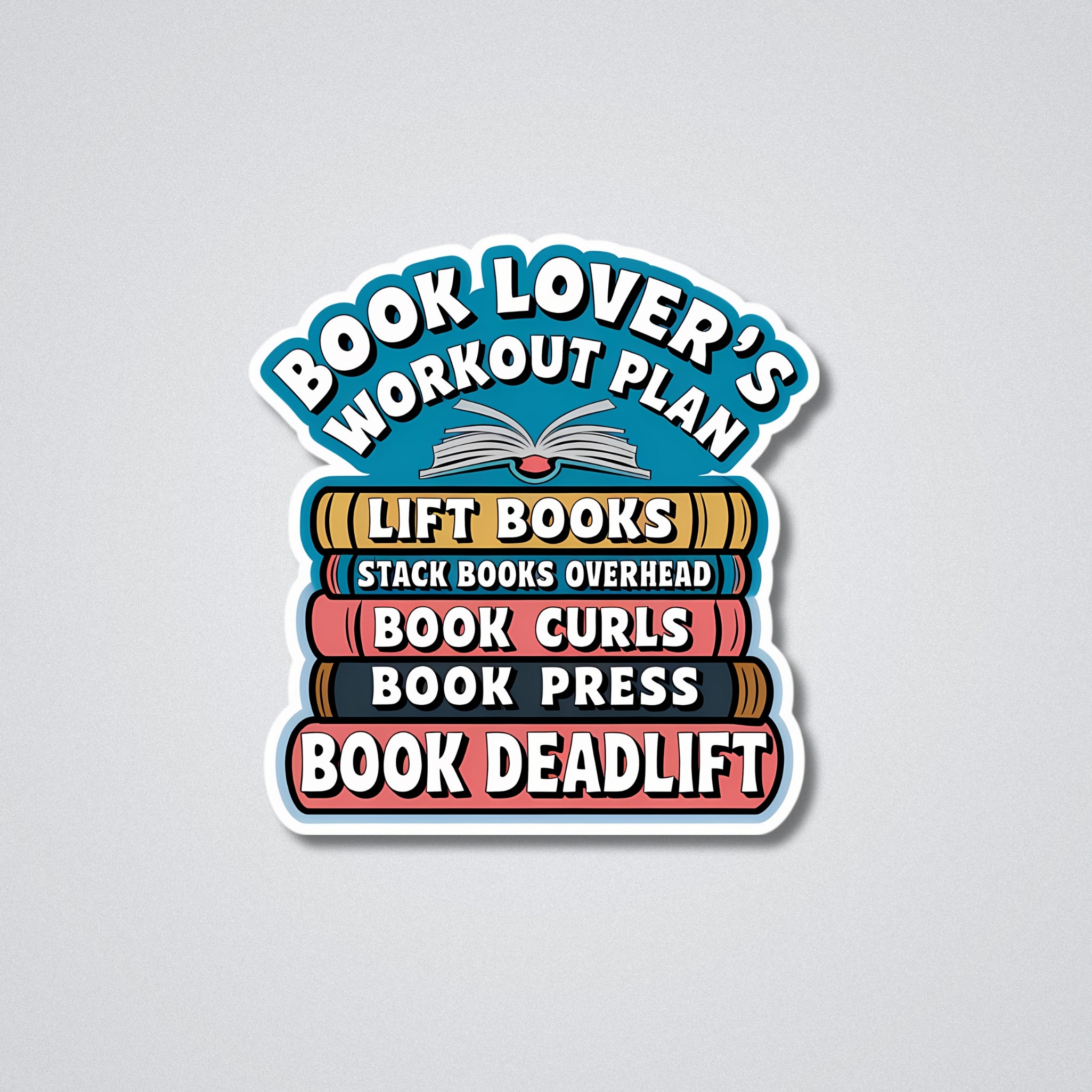 Book Lovers Workout Plan Vinyl Waterproof Sticker