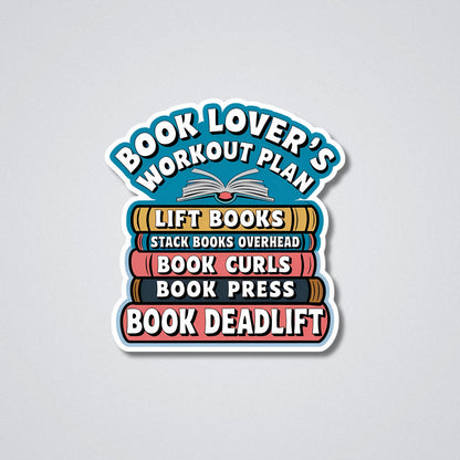 Book Lovers Workout Plan Vinyl Waterproof Sticker