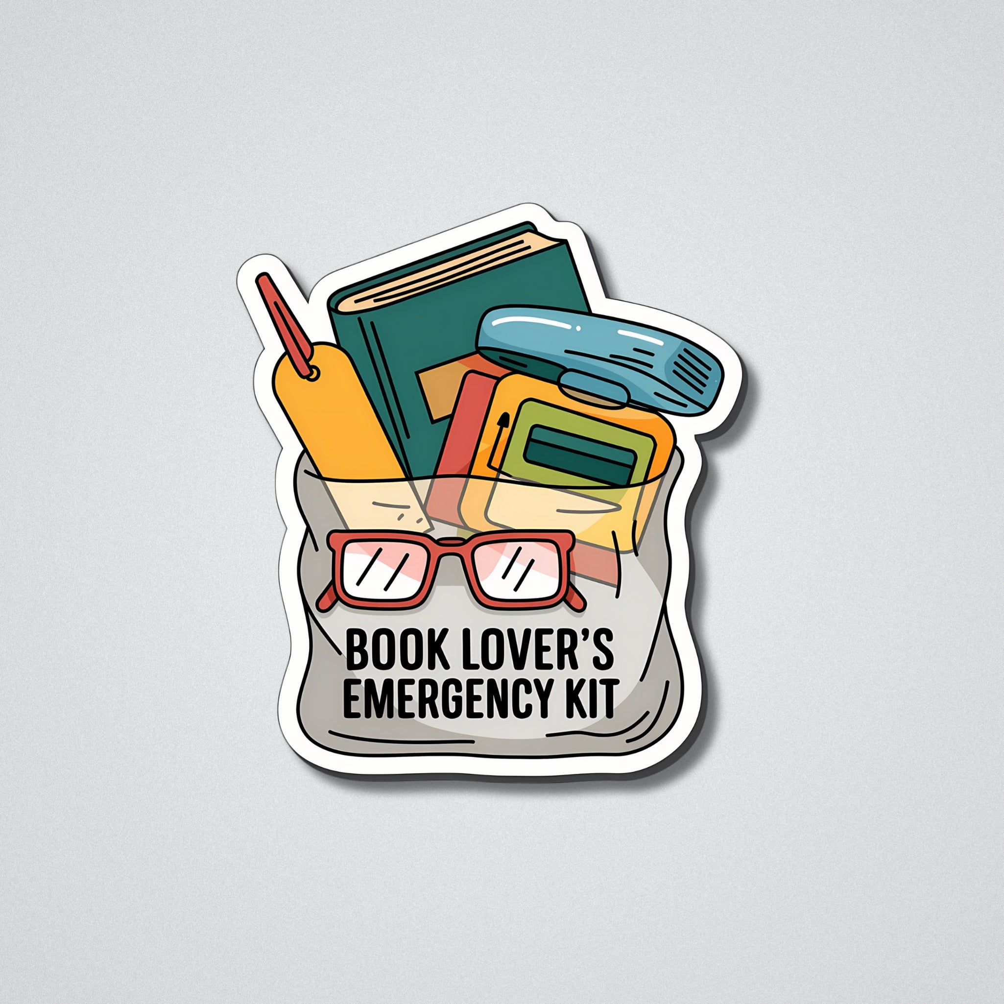 Book Lover's Emergency Kit Vinyl Waterproof Sticker