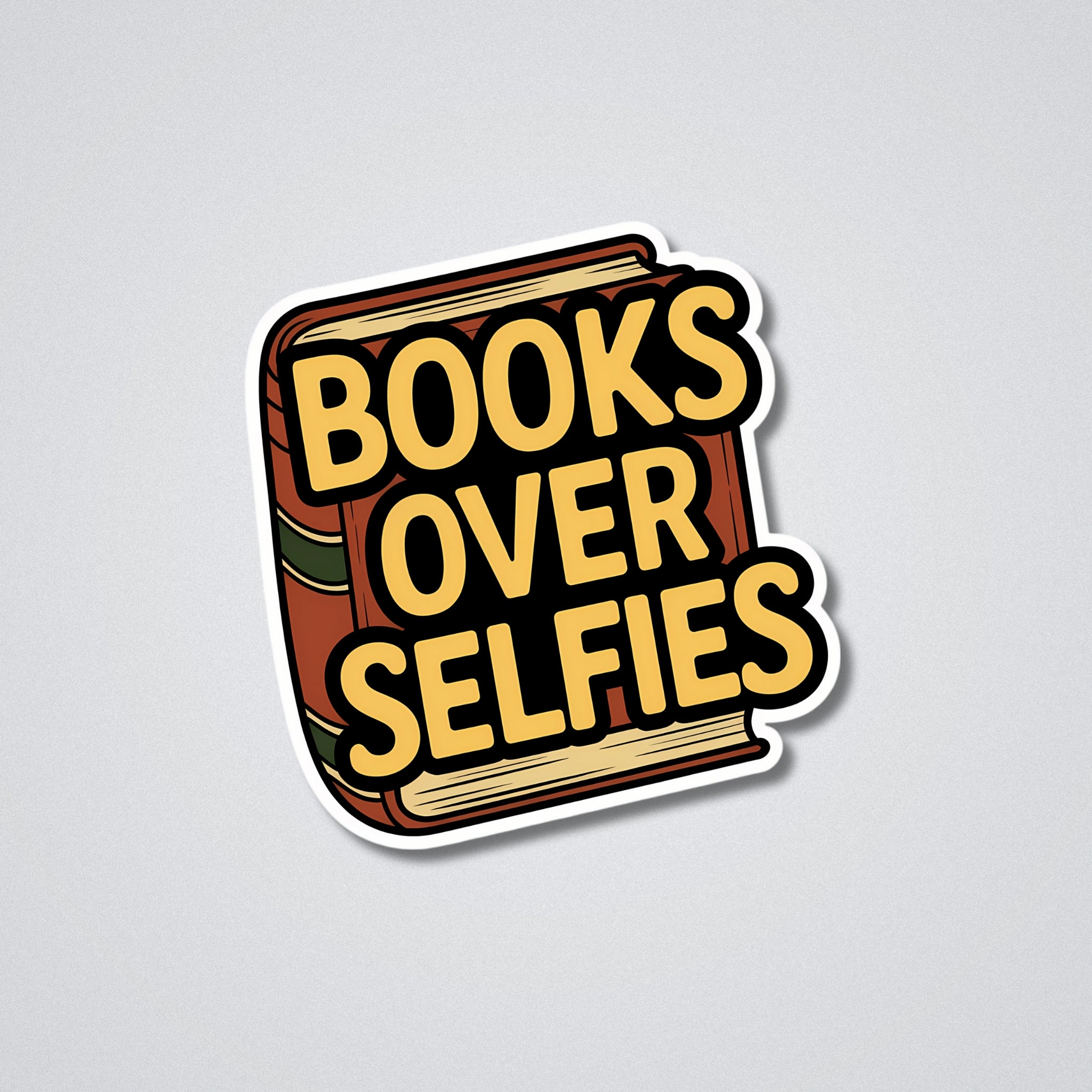 Books Over Selfies Vinyl Waterproof Sticker