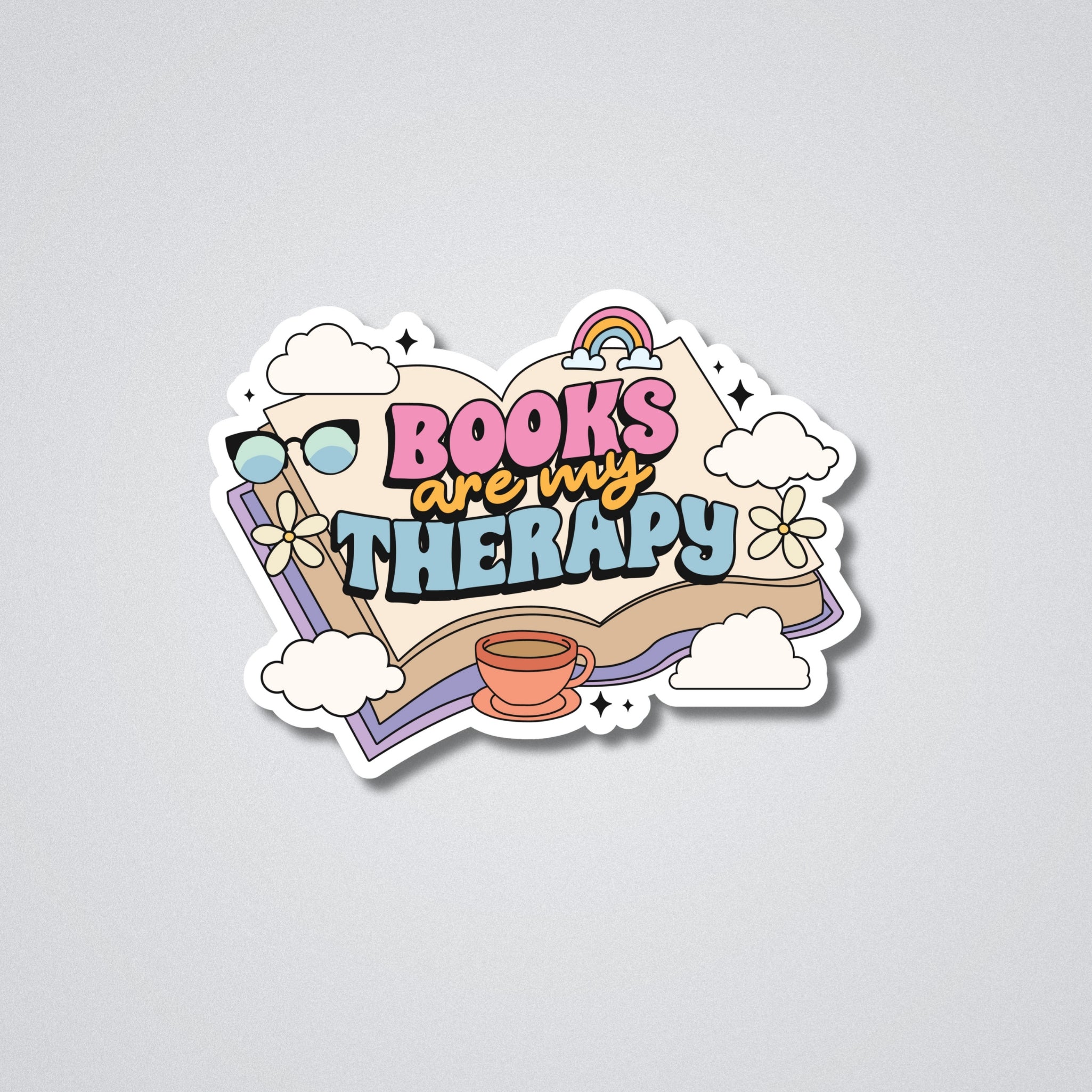 Books are my therapy Vinyl Waterproof Sticker