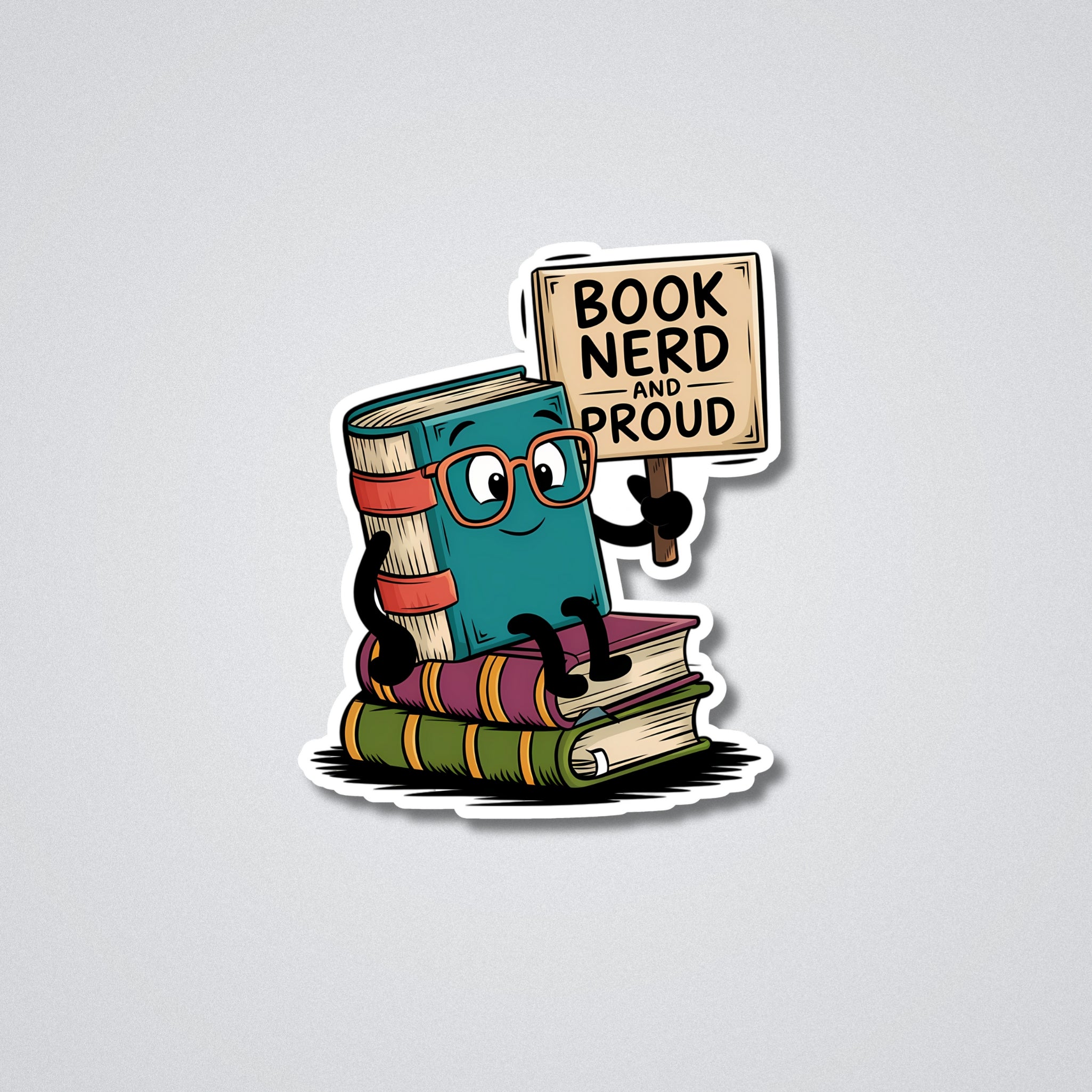 Book Nerd and Proud Vinyl Waterproof Sticker