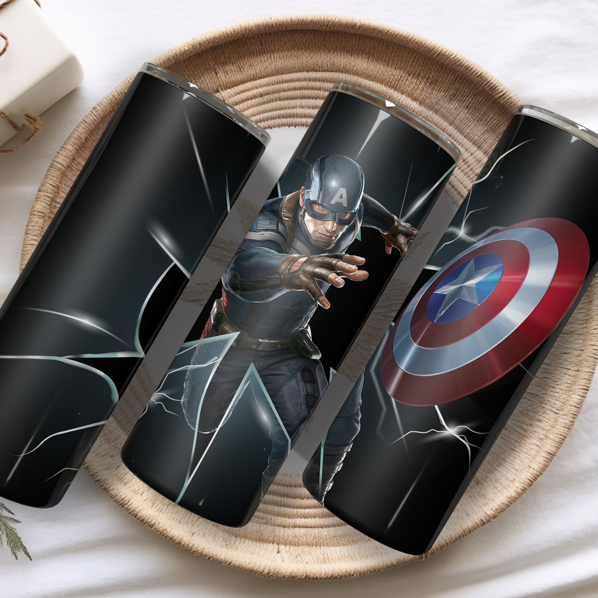Captain America Themed Stainless Steel Vacuum Insulated Tumbler