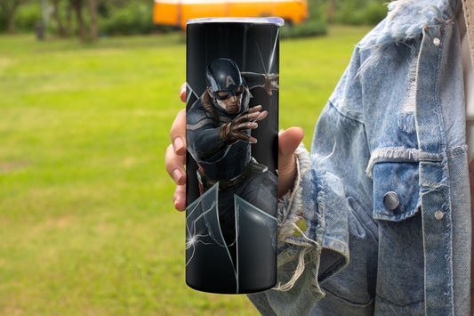 Captain America Themed Stainless Steel Vacuum Insulated Tumbler