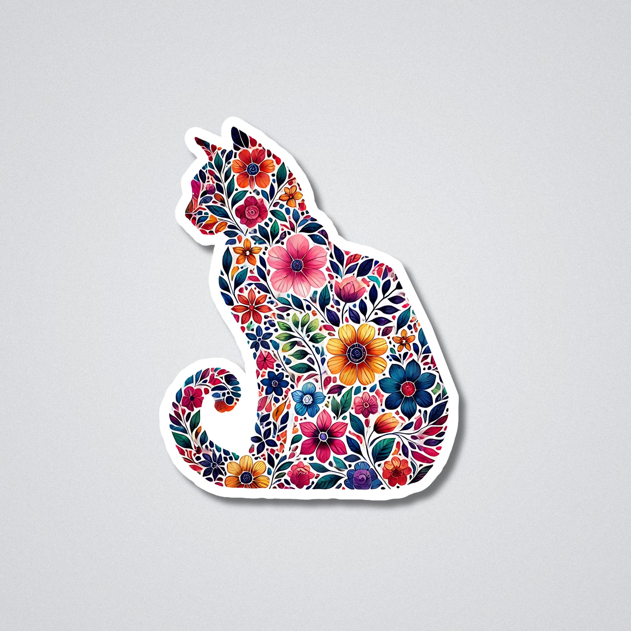 Colorful Cat  Vinyl Waterproof Sticker