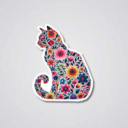 Colorful Cat  Vinyl Waterproof Sticker