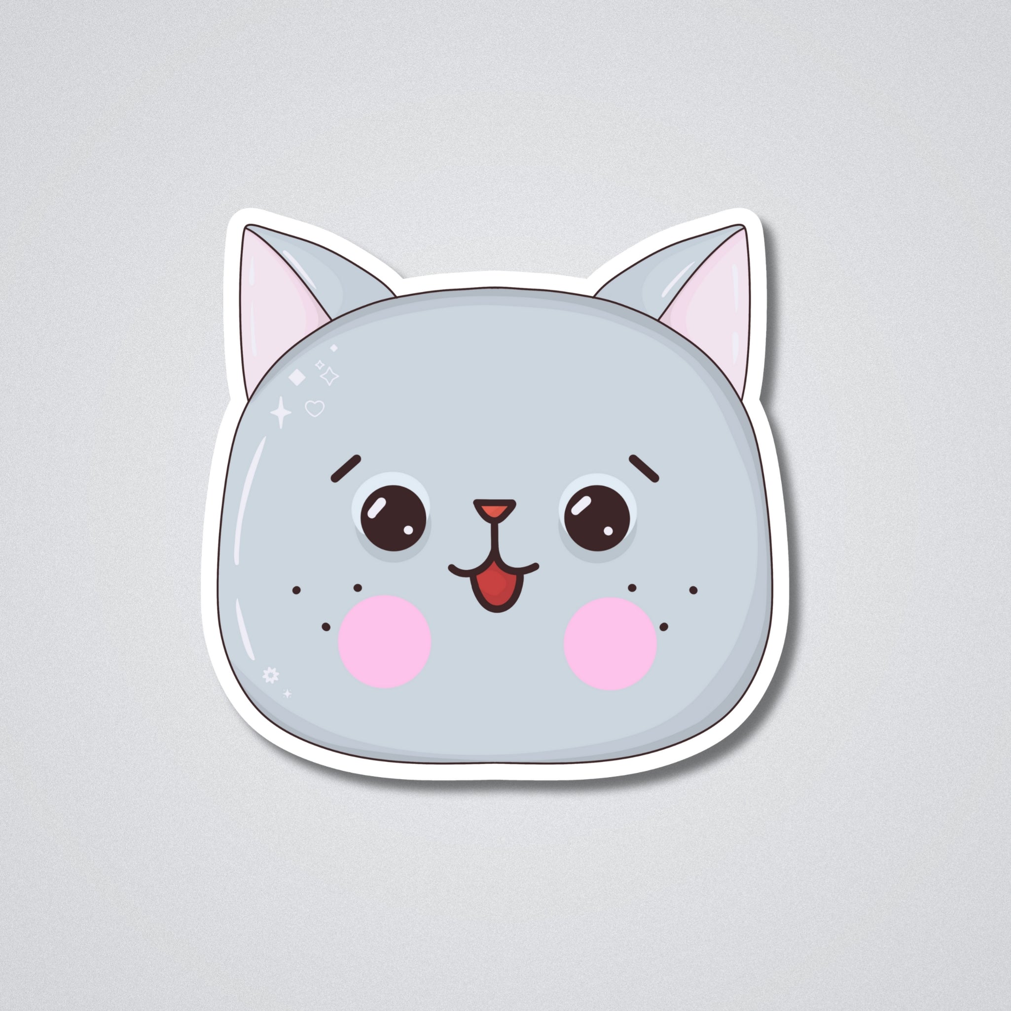 Cat Face Vinyl Waterproof Sticker