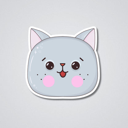 Cat Face Vinyl Waterproof Sticker