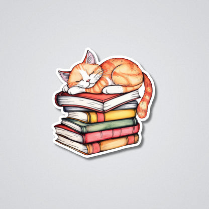 Sleepy Cat Vinyl Waterproof Sticker