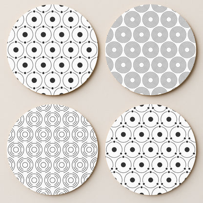 Monochromatic MDF Coaster - Set Of 4