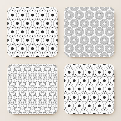 Monochromatic MDF Coaster - Set Of 4