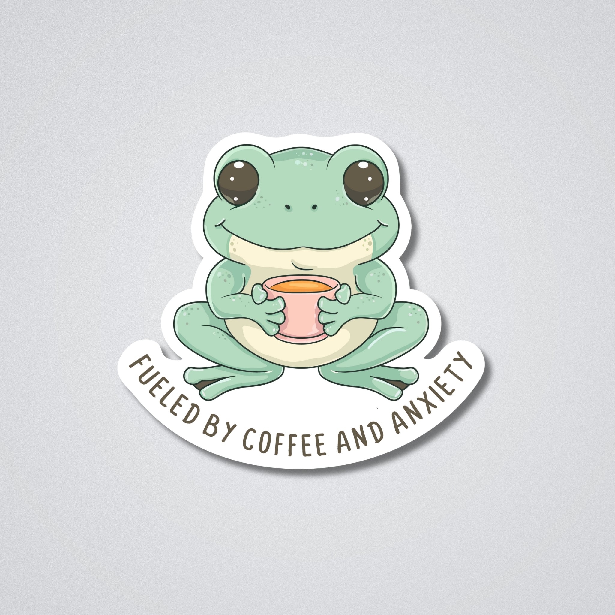 Fueled By Coffee and Anxiety Vinyl Waterproof Sticker