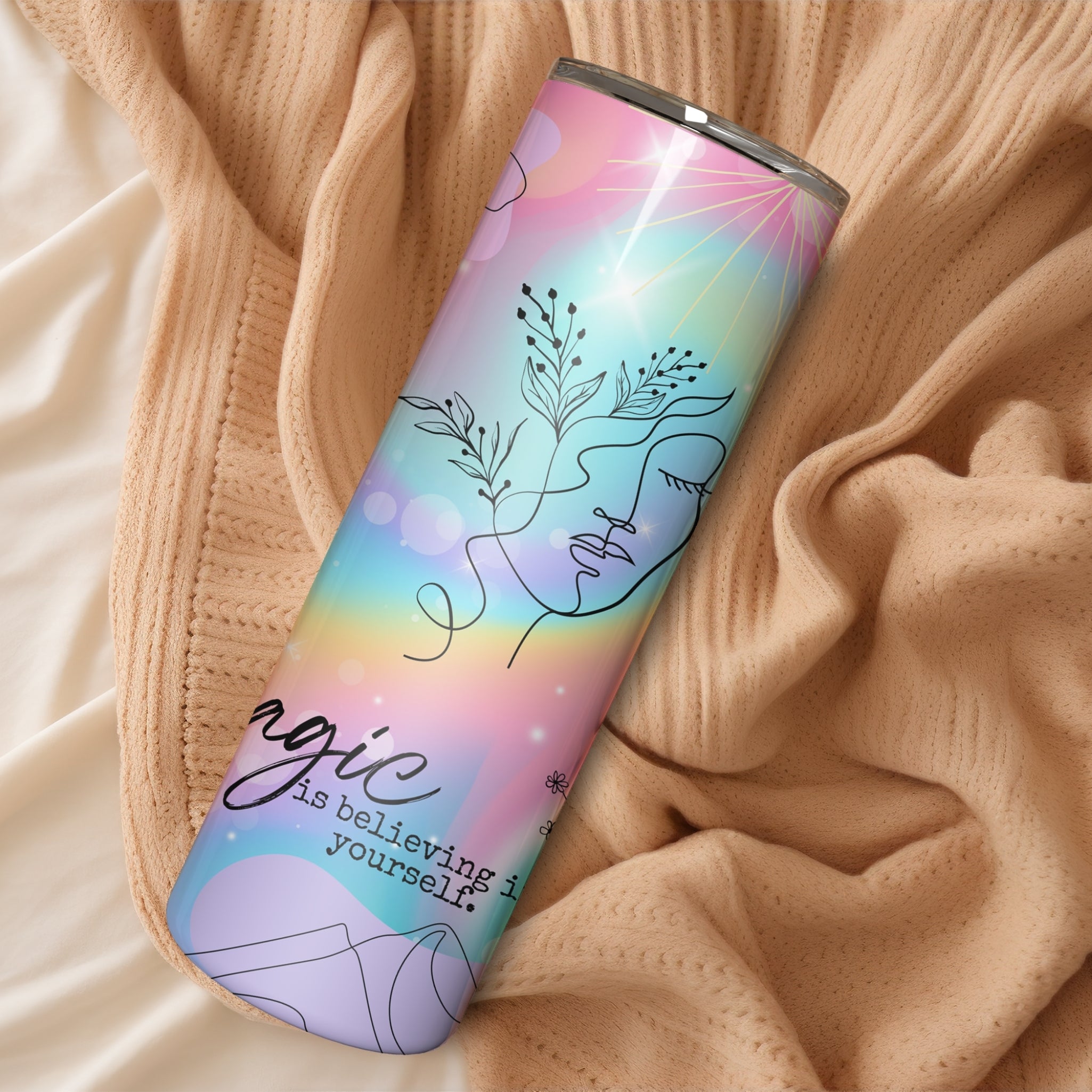 Unicorn Colored  Affirmations Stainless Steel Vacuum Insulated Tumbler