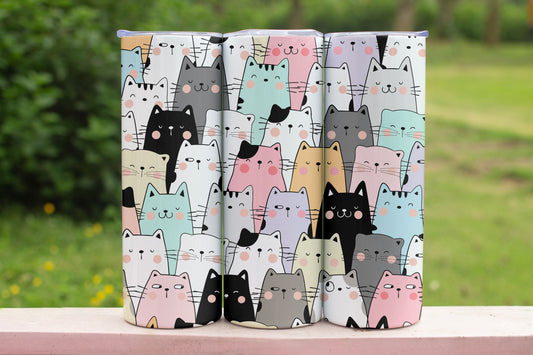 Cute Cats Themed Stainless Steel Vacuum Insulated Tumbler