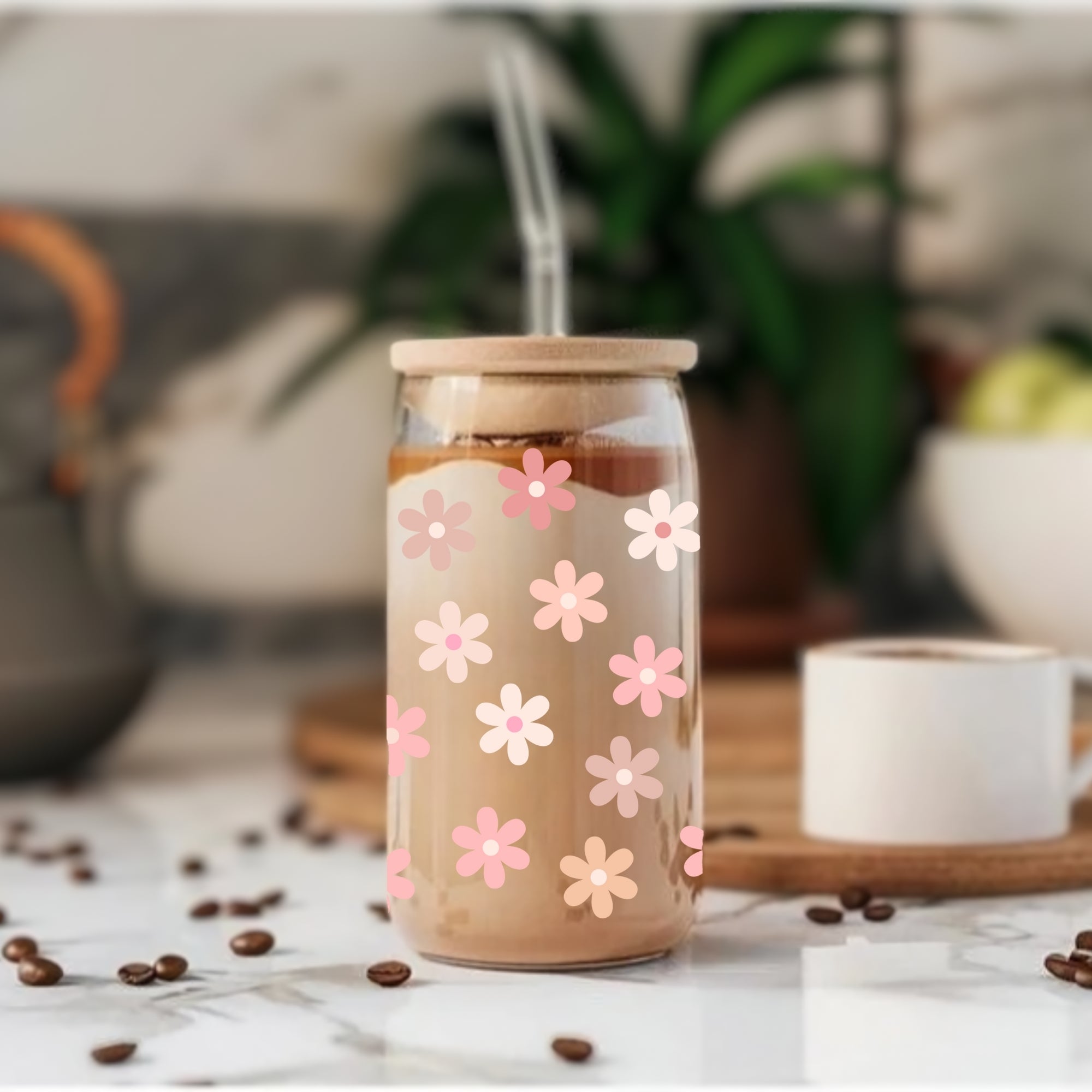 Retro Daisy - Glass Tumbler