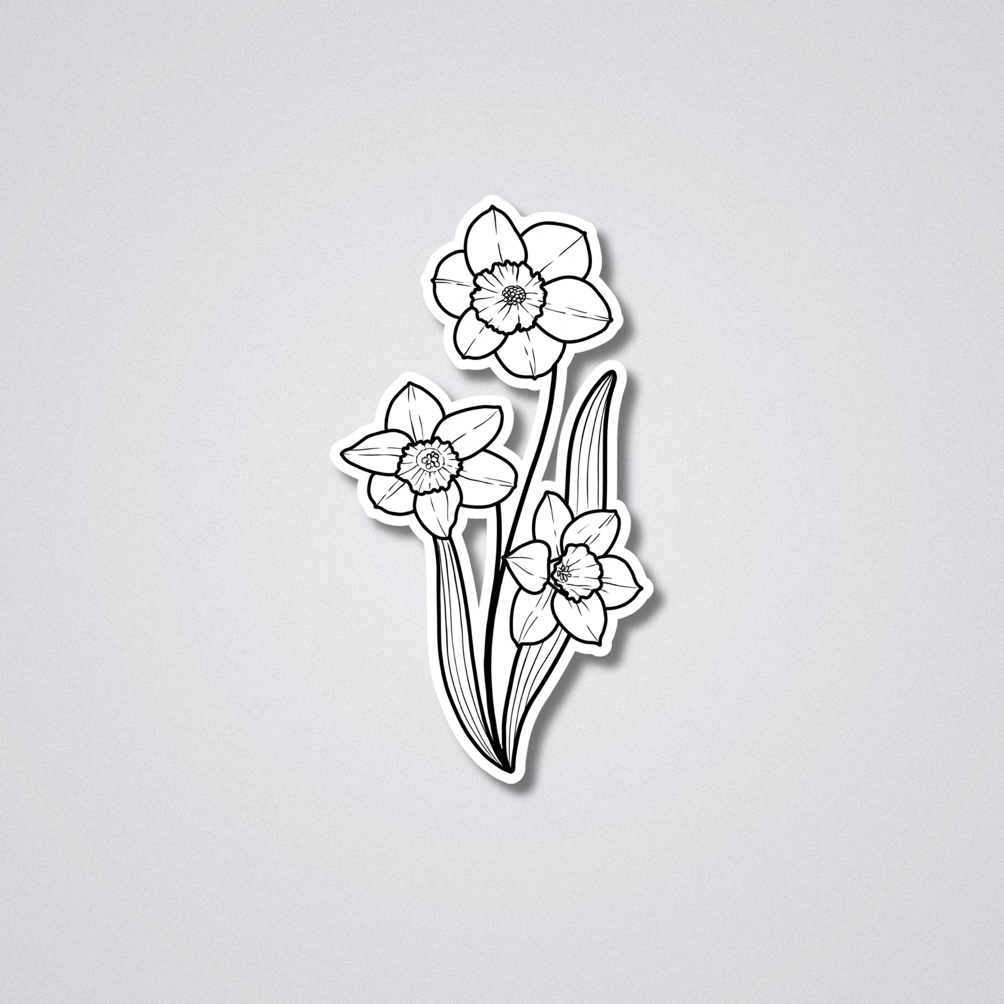 Narcissus - December Birth Month Flower Vinyl Waterproof Sticker