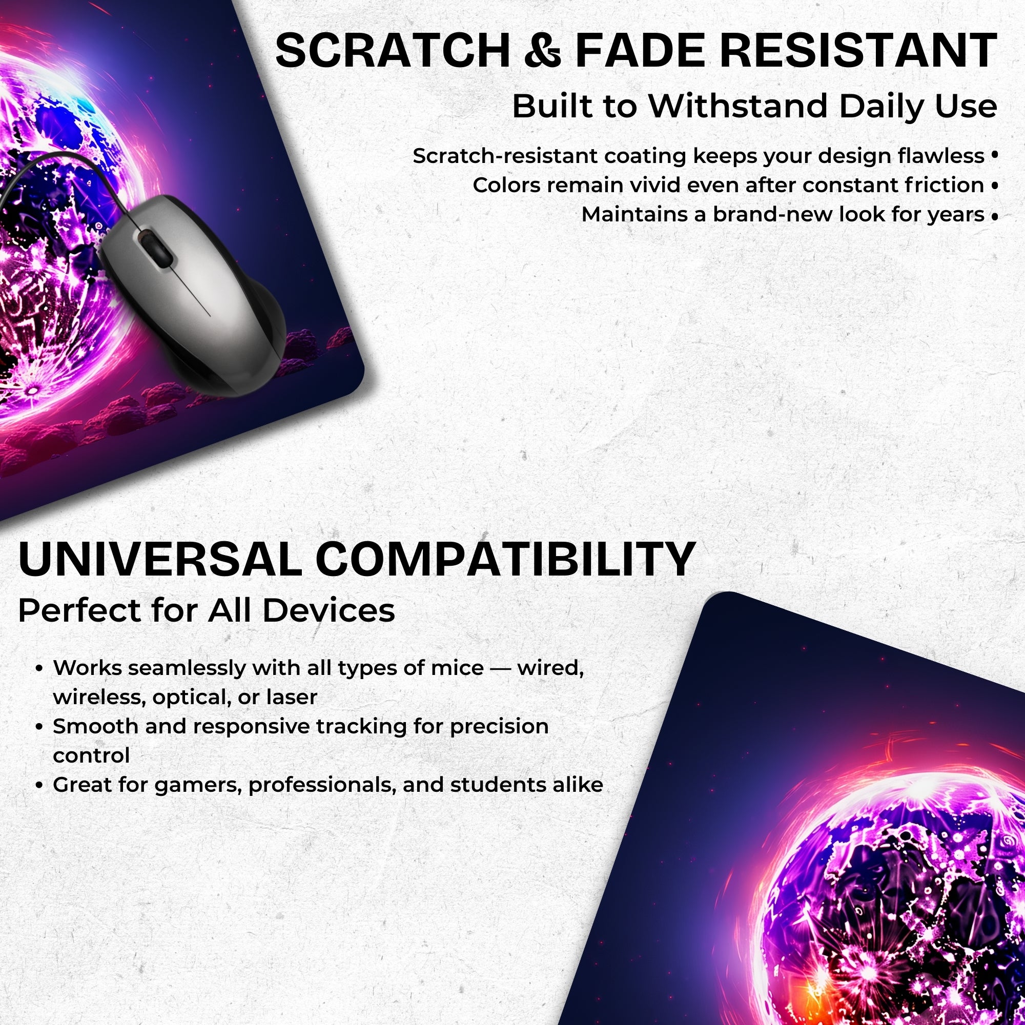 Cosmic Neon Mouse Pad