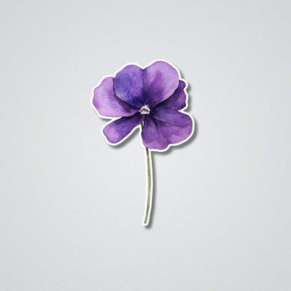 Violet - February Birth Month Flower Vinyl Waterproof Sticker