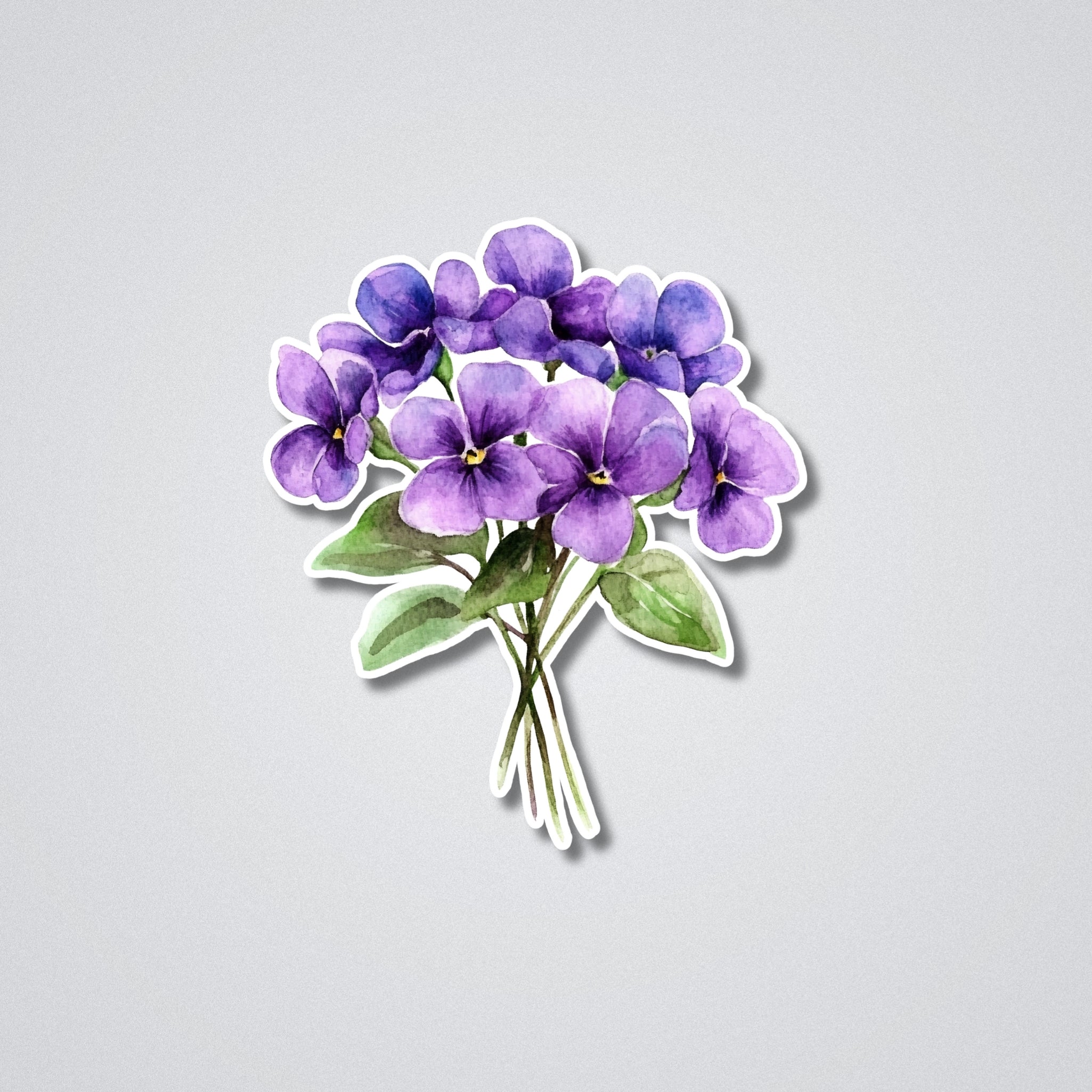 Violet - February Birth Month Flower Vinyl Waterproof Sticker