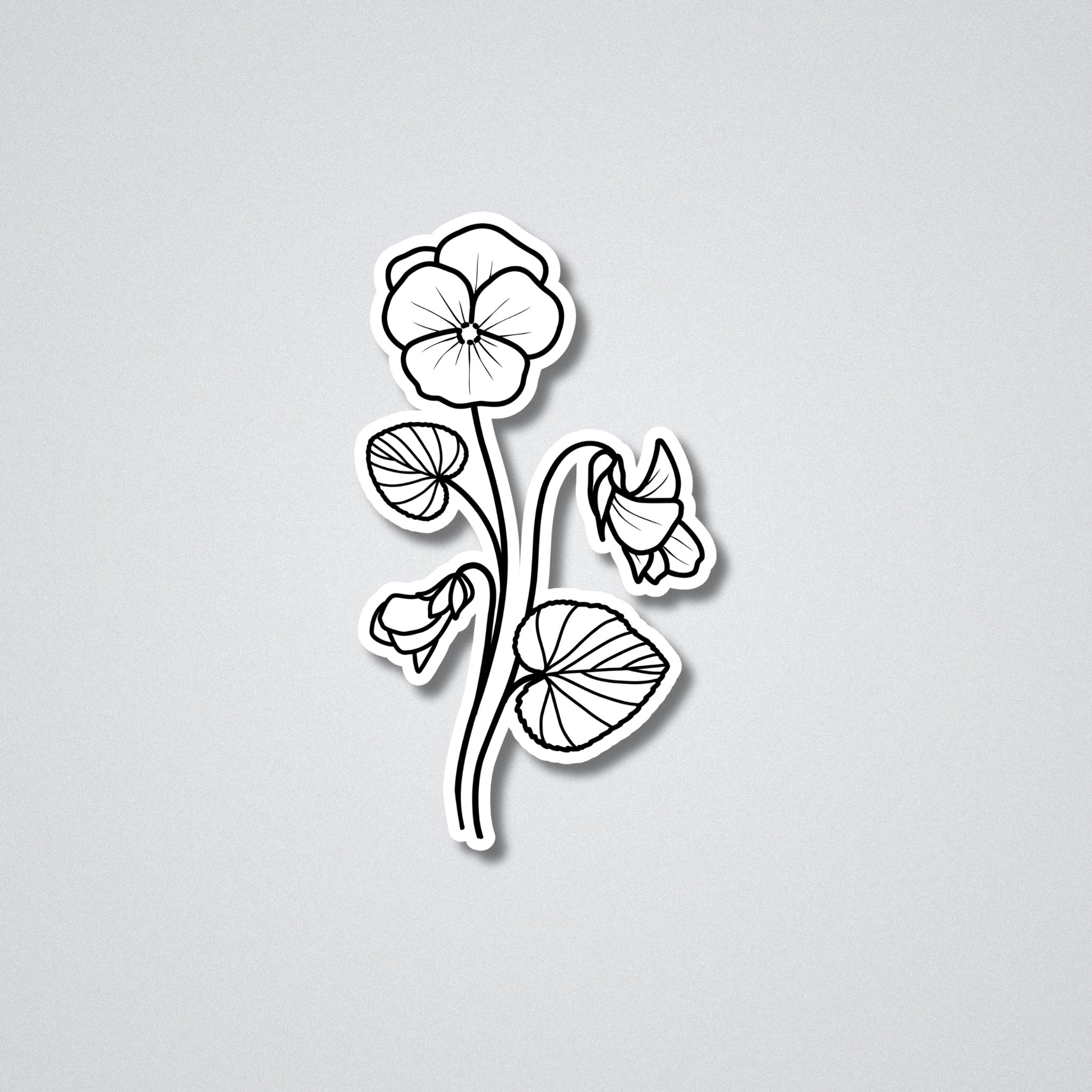 Violet - February Birth Month Flower Vinyl Waterproof Sticker