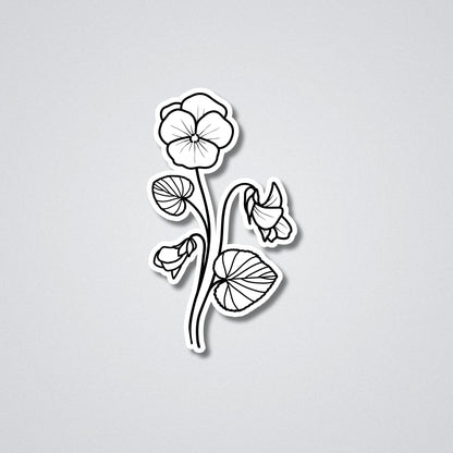 Violet - February Birth Month Flower Vinyl Waterproof Sticker