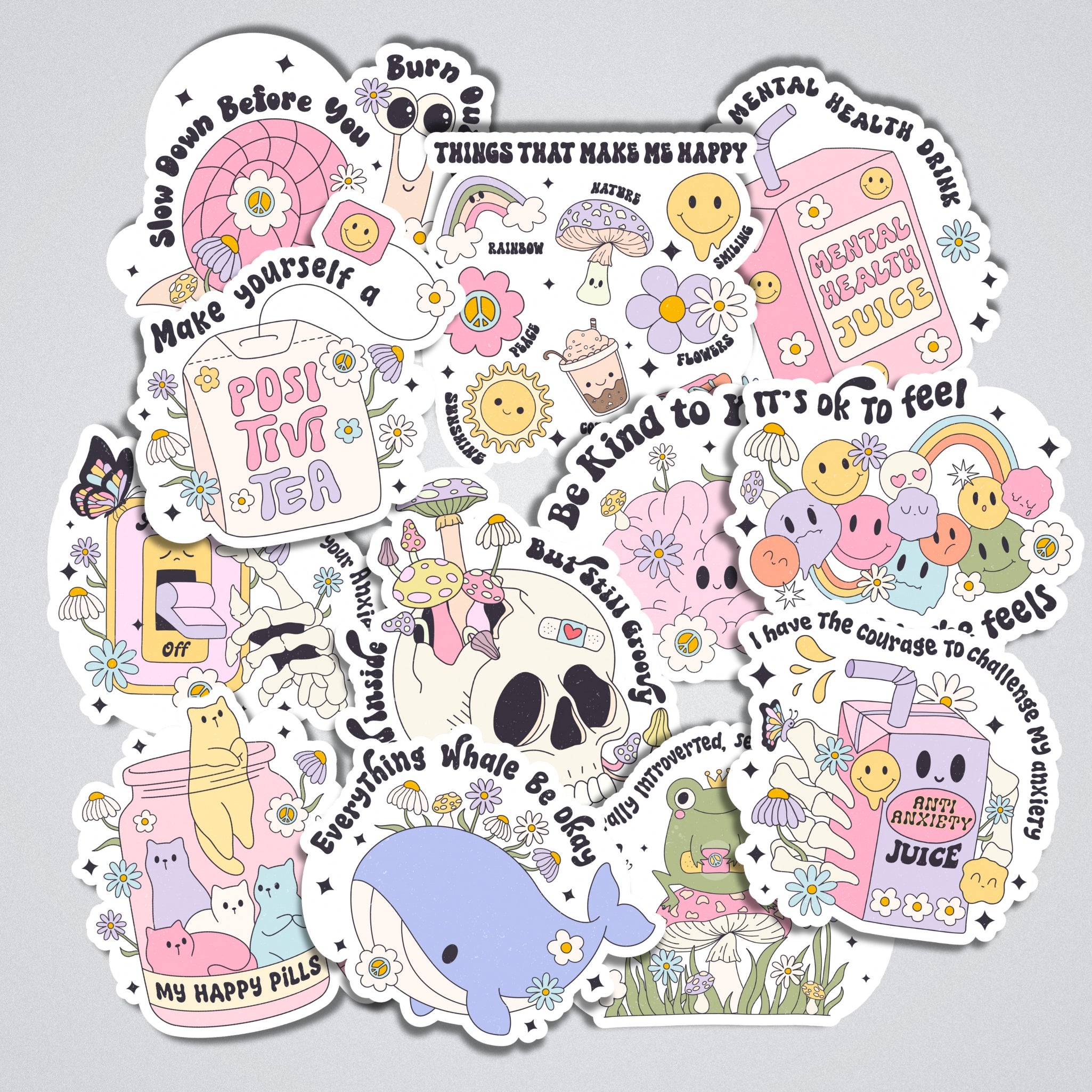 Mental Health Vinyl Waterproof Sticker Bundle