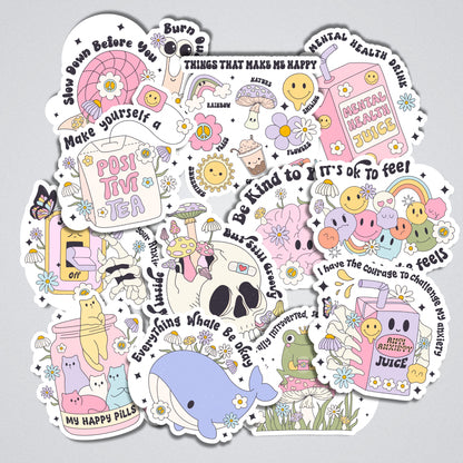 Mental Health Vinyl Waterproof Sticker Bundle
