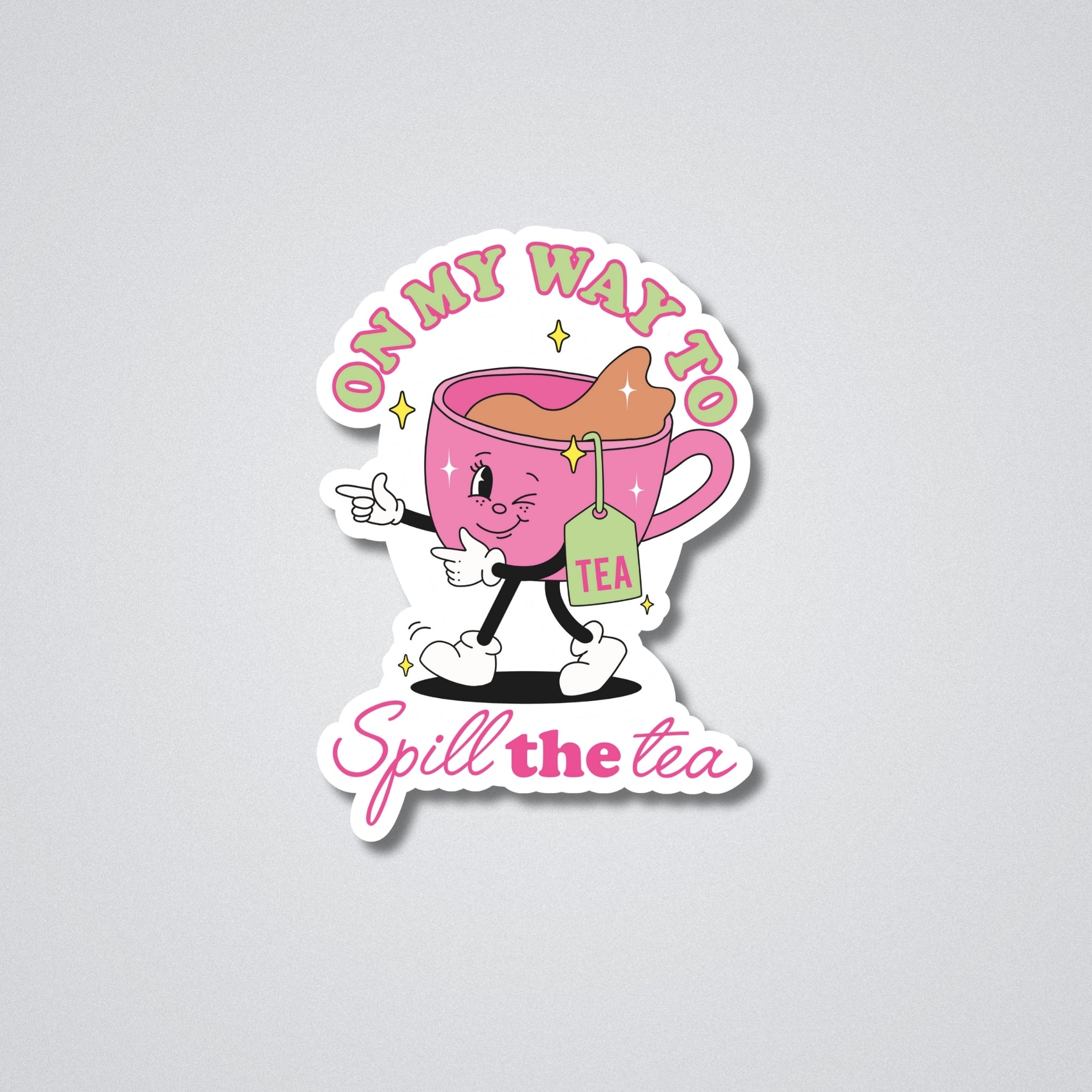 Spill The Tea Vinyl Waterproof Sticker – Pawsome Creations