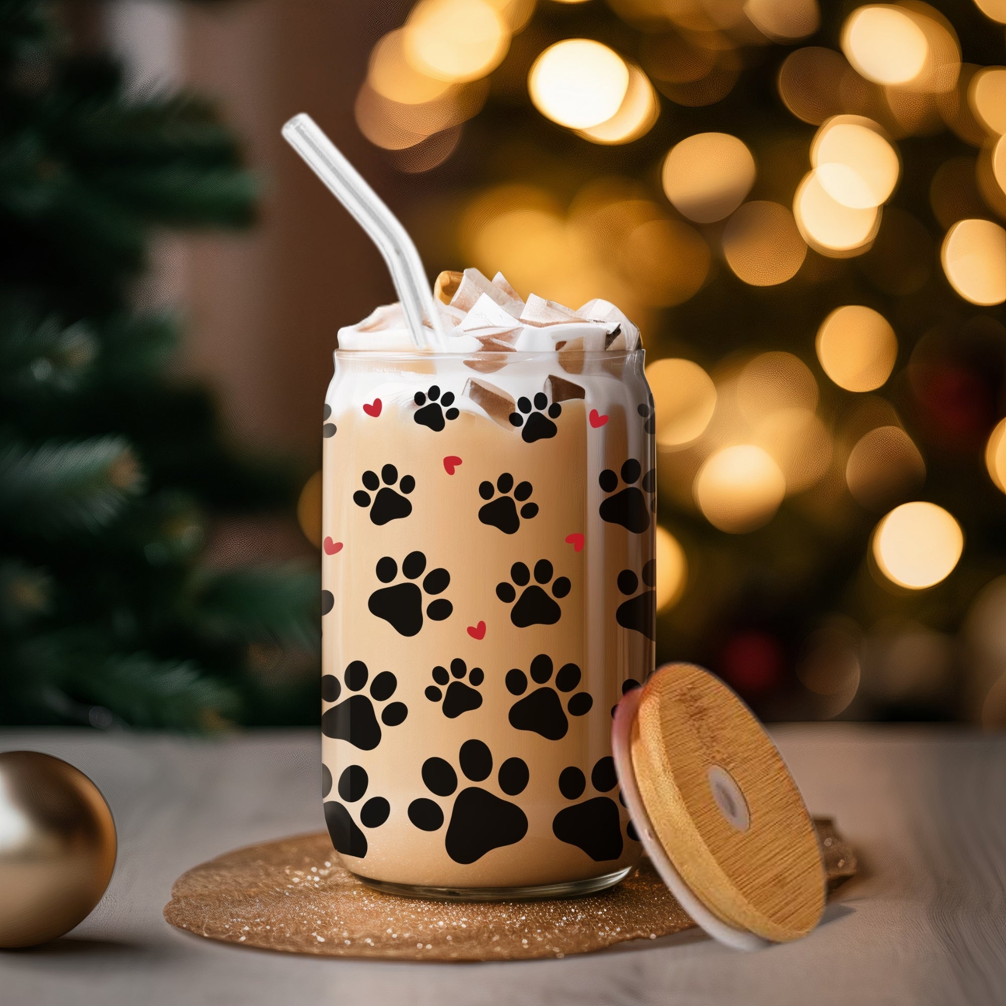 Paws & Hearts - Glass Tumbler