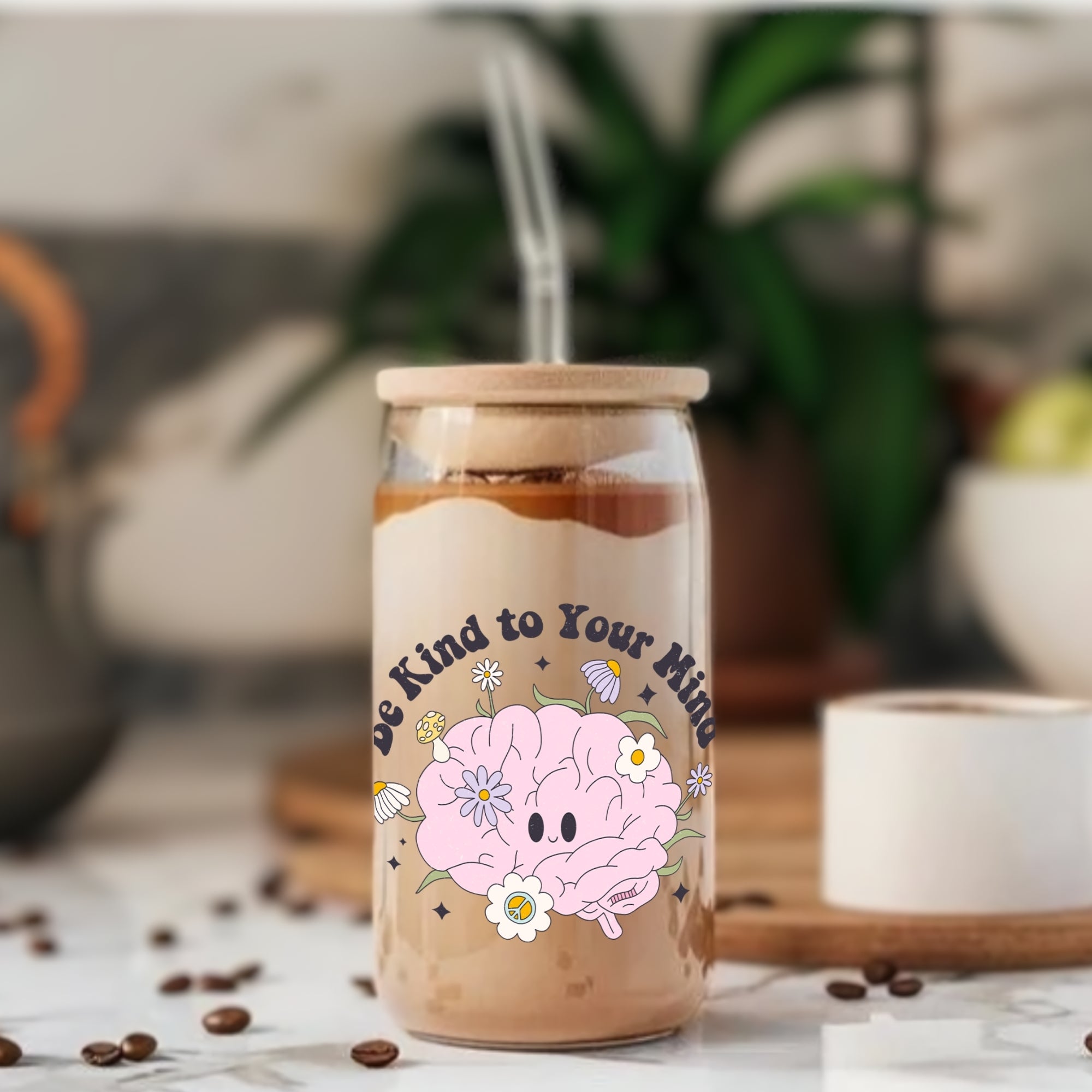 Be Kind To Your Mind - Glass Tumbler