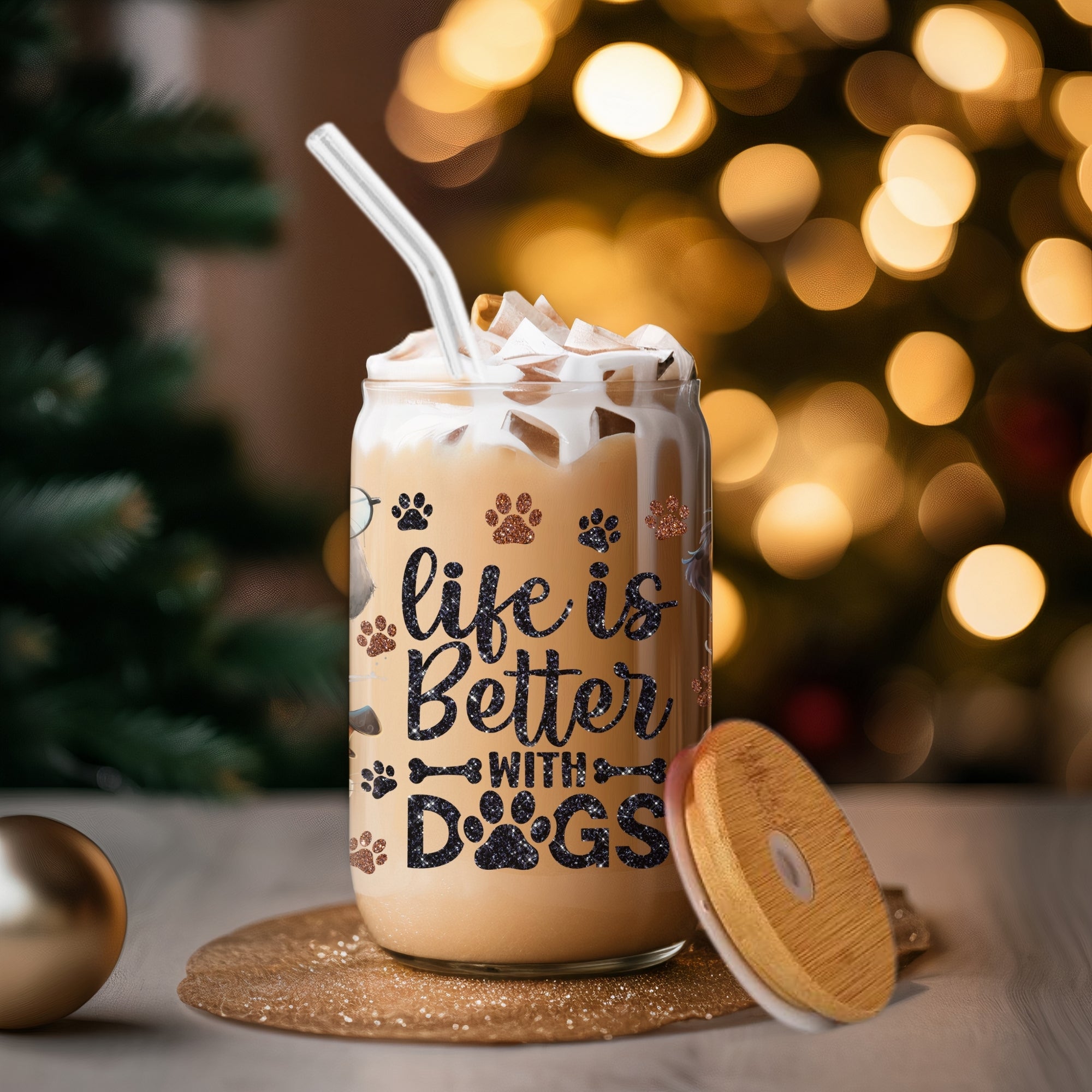 Life Is Better With Dogs - Glass Tumbler