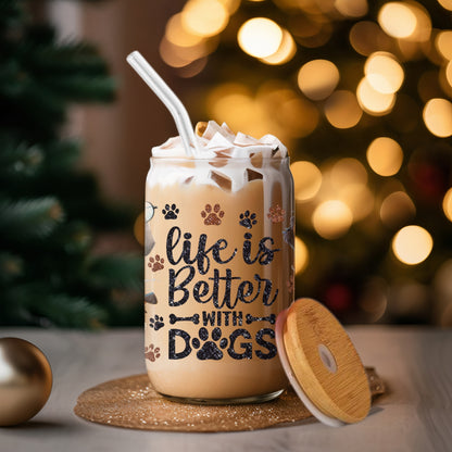 Life Is Better With Dogs - Glass Tumbler