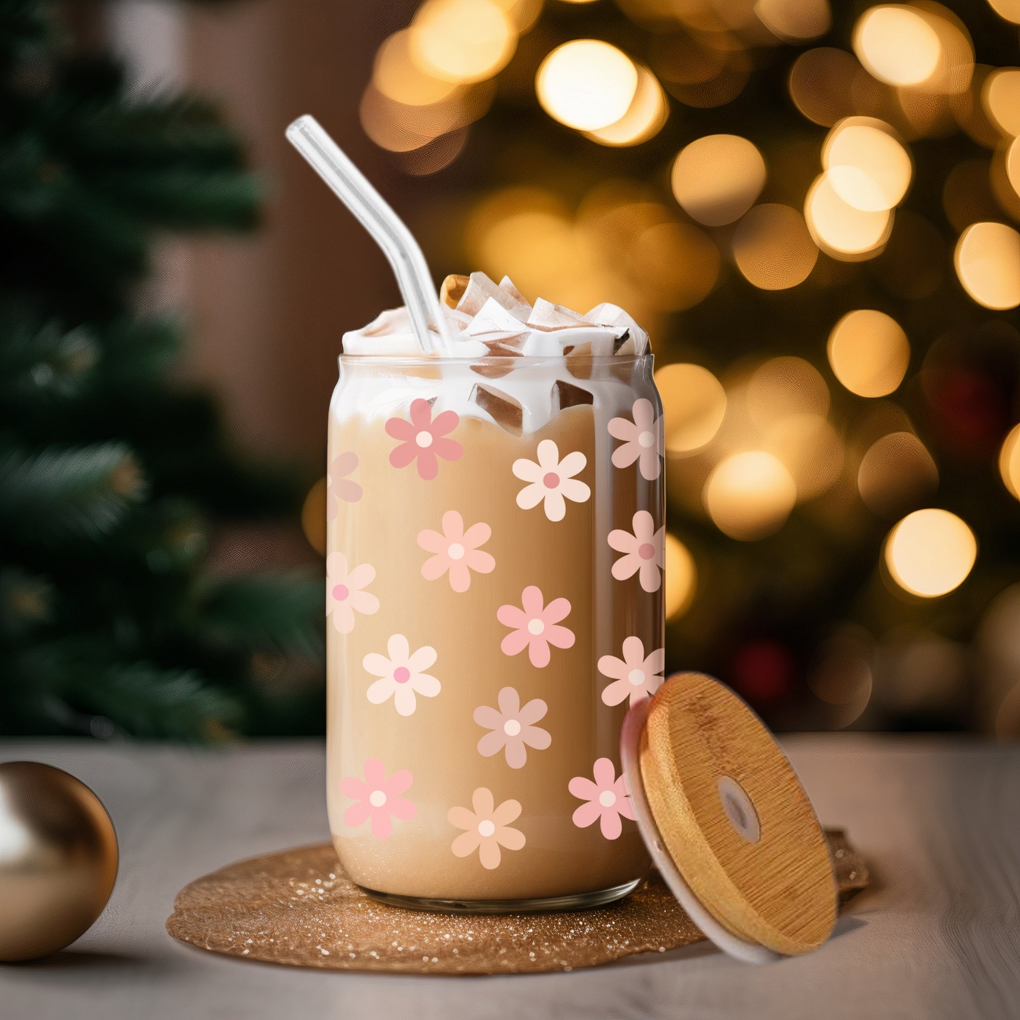 Retro Daisy - Glass Tumbler