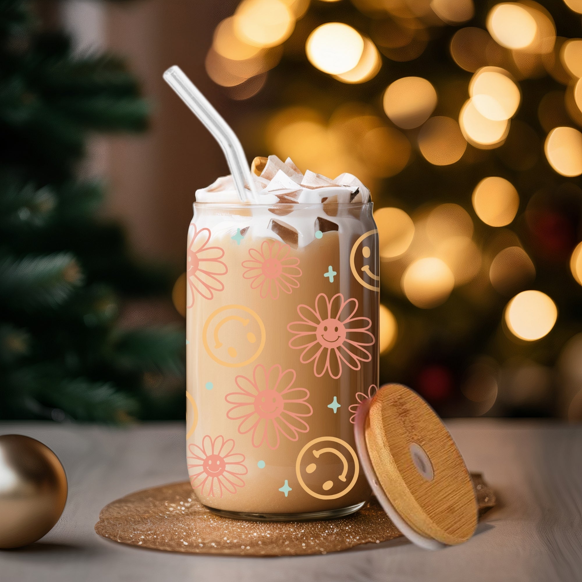 Smiley Daisy - Glass Tumbler