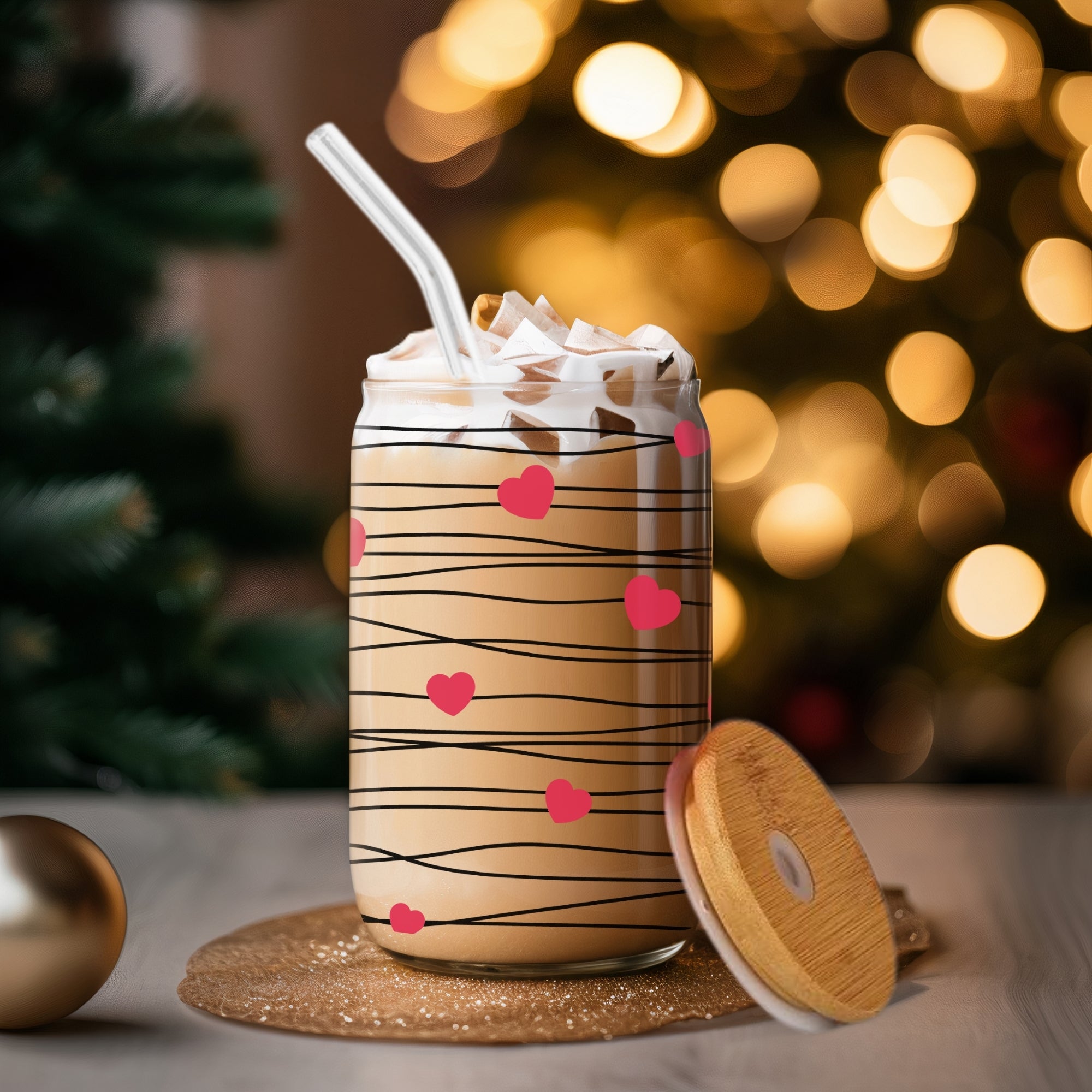 Hearts and Strings - Glass Tumbler