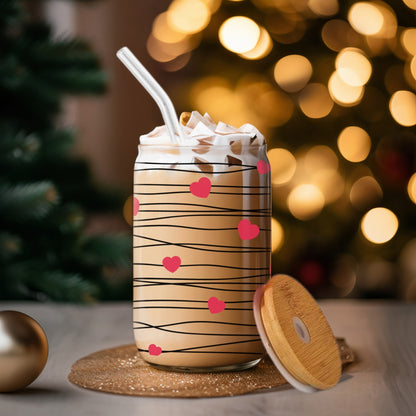 Hearts and Strings - Glass Tumbler